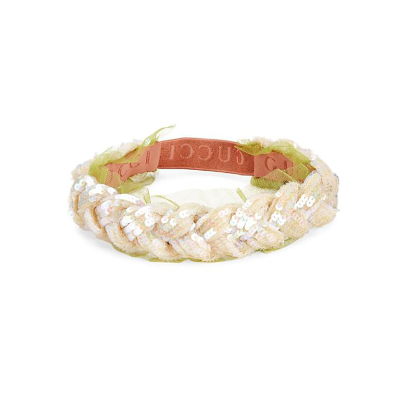 NEW $750 GUCCI Ivory White IRIDESCENT SEQUIN Punzil  display picture 2