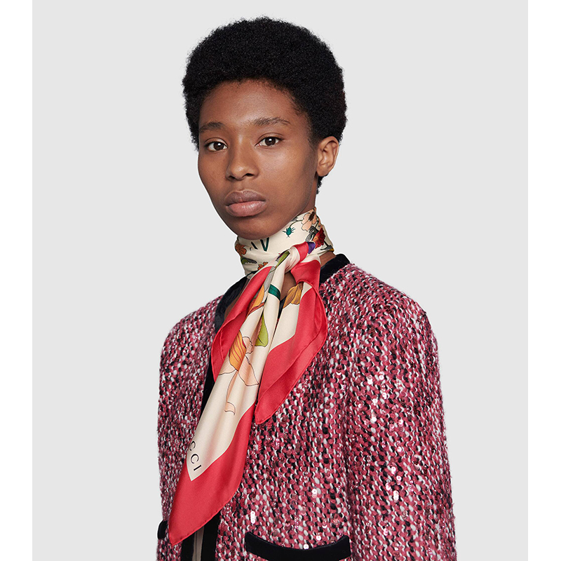 GUCCI Printed silk scarf | NET-A-PORTER