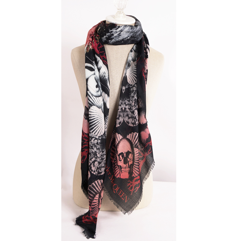 NEW $490 ALEXANDER MCQUEEN Black DREAM SHELL SKULL Ocean Modal
