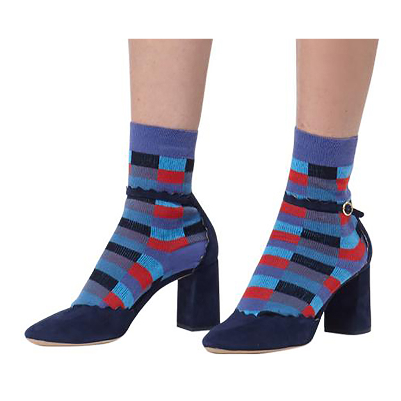 sz XS NEW $390 MIU MIU Women's Blue Red Black Mod Check Cotton