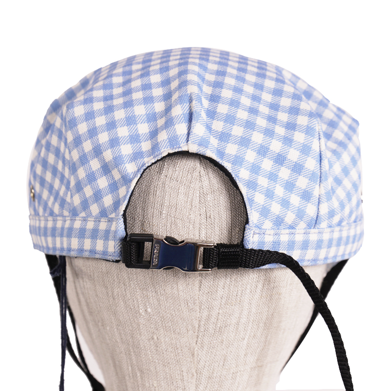 XS NEW $590 PRADA Woman's RUNWAY Print Blue Gingham Cotton Chin