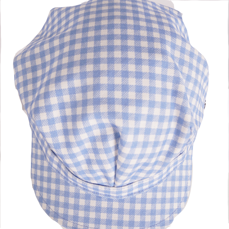 XS NEW $590 PRADA Woman's RUNWAY Print Blue Gingham Cotton Chin