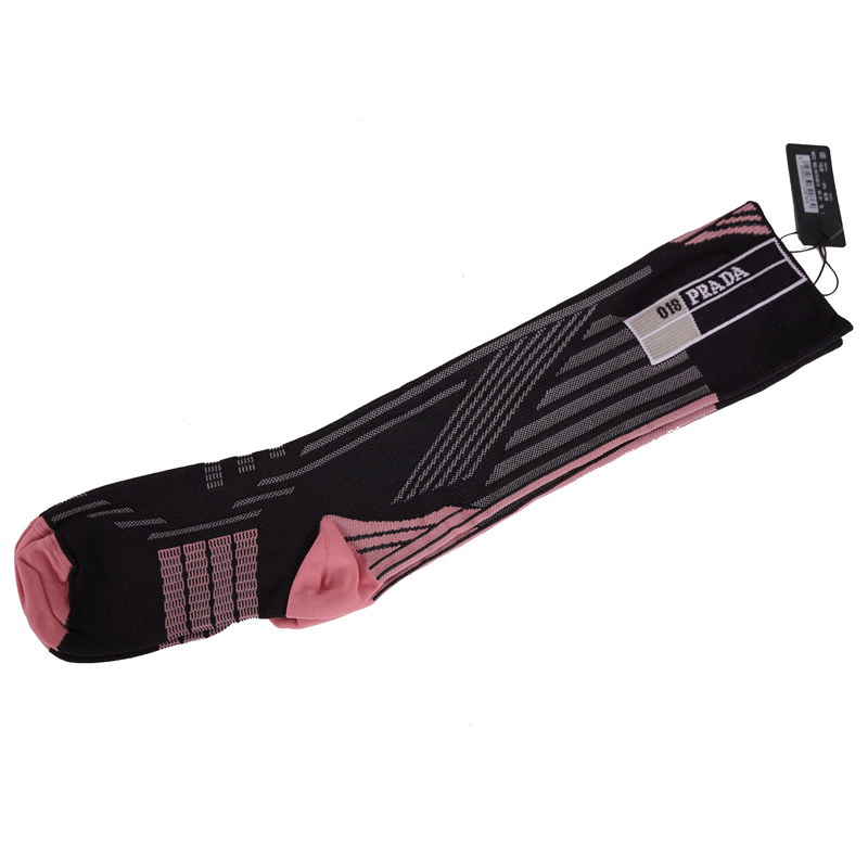 sz I US S NEW $265 PRADA RUNWAY Black Pink TECHNO LOGO