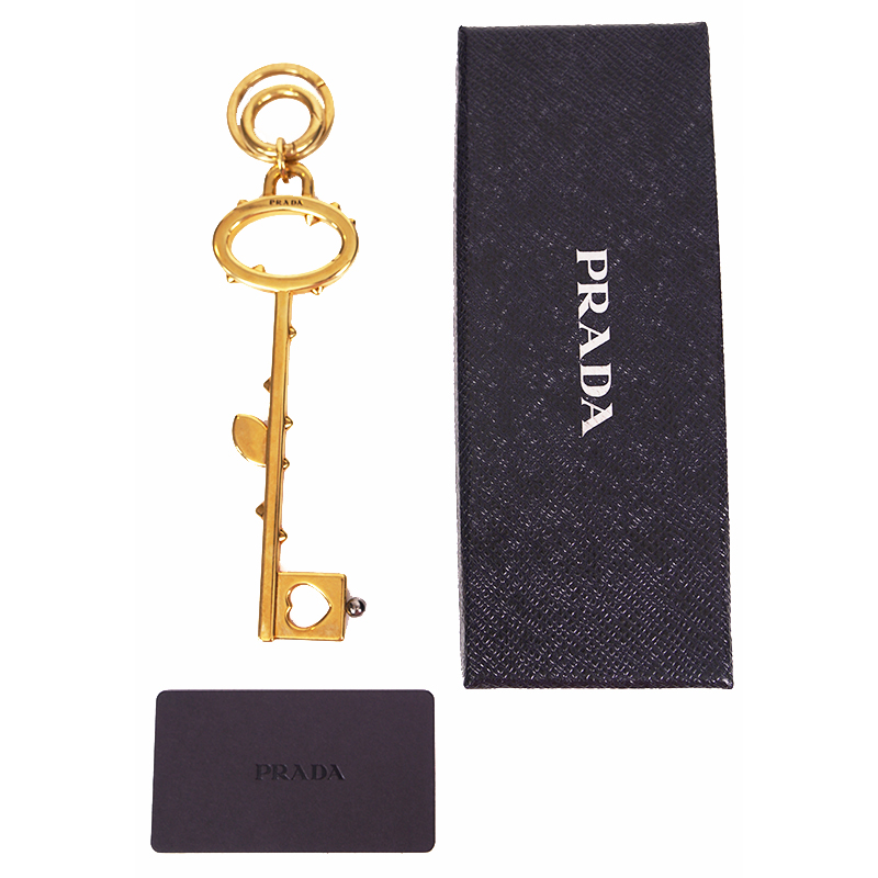 NEW $440 PRADA RUNWAY Gold Tone Metal FLOWER Thorns Logo SKELETON