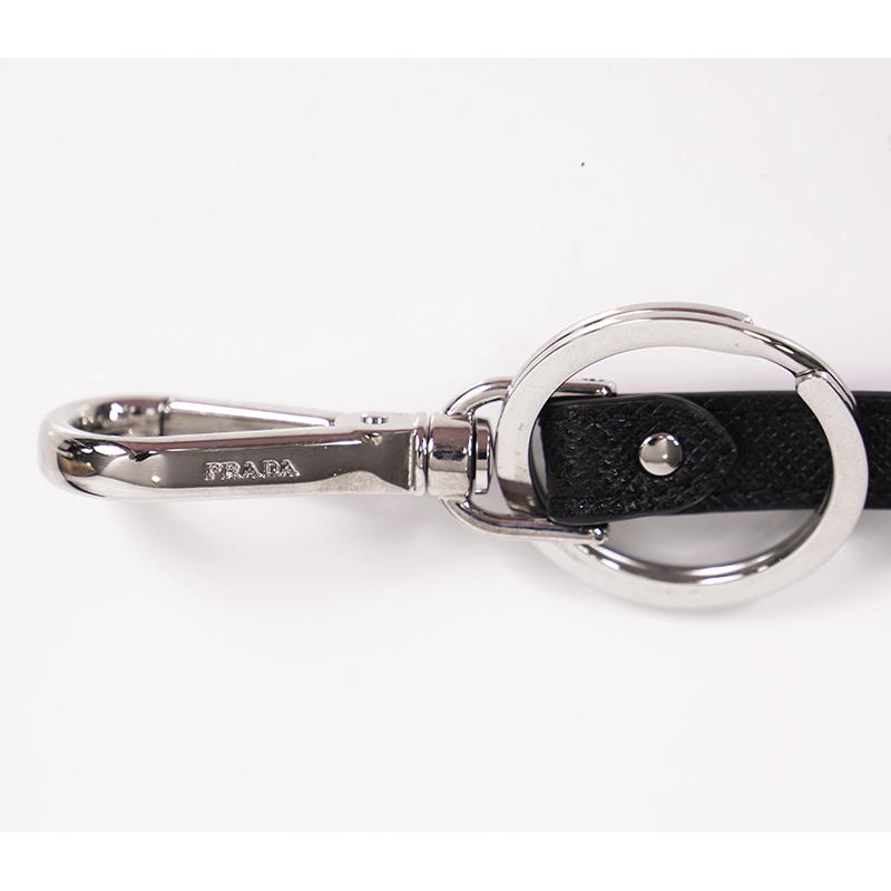 PRADA　ストラップ NEW $495 PRADA Preppy LOGO SAFFIANO LEATHER Trick KEY CHAIN RING