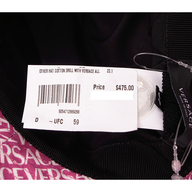 57 M NEW $475 VERSACE Pink Cotton ALLOVER LOGO Signature Print