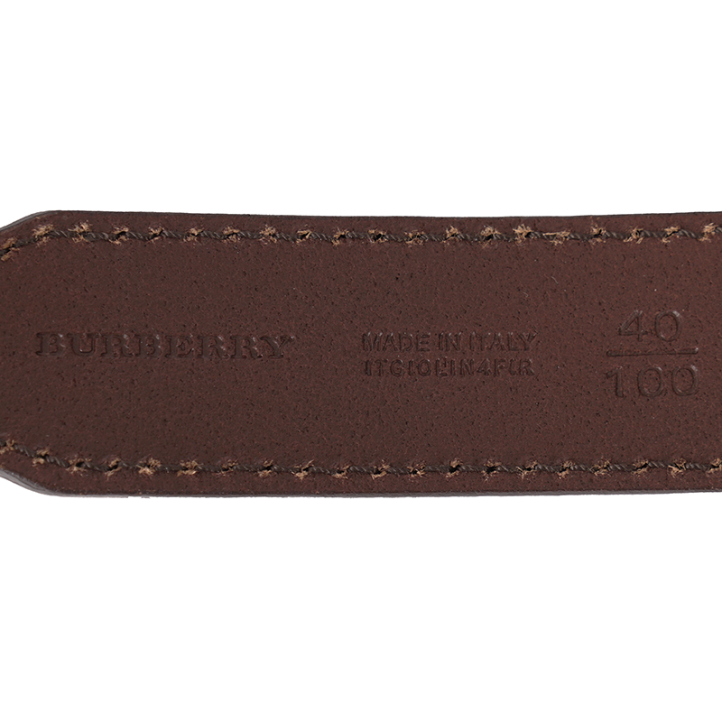 Burberry, Brown Braided Belt W/Gold hardware, 40/100 40/100 NEW $410 BURBERRY Brown BRAIDED LEATHER Brass Buckle  main image 3