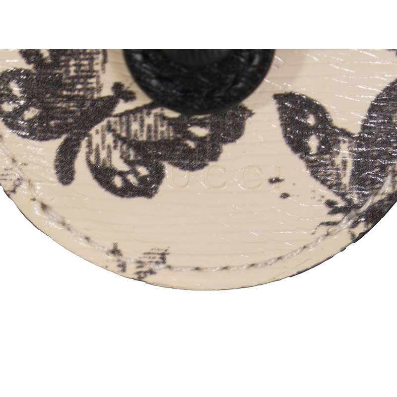 NEW $210 GUCCI Black White HERBARIUM Butterfly Floral Print Pet