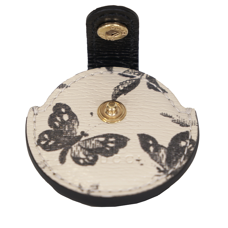 NEW $210 GUCCI Black White HERBARIUM Butterfly Floral Print Pet