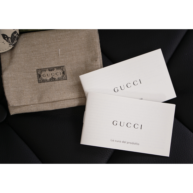 NEW $210 GUCCI Black White HERBARIUM Butterfly Floral Print Pet