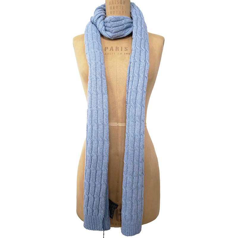 NEW $495 GUCCI Sky Blue Metallic Wool Cashmere Blend CABLE KNIT 87