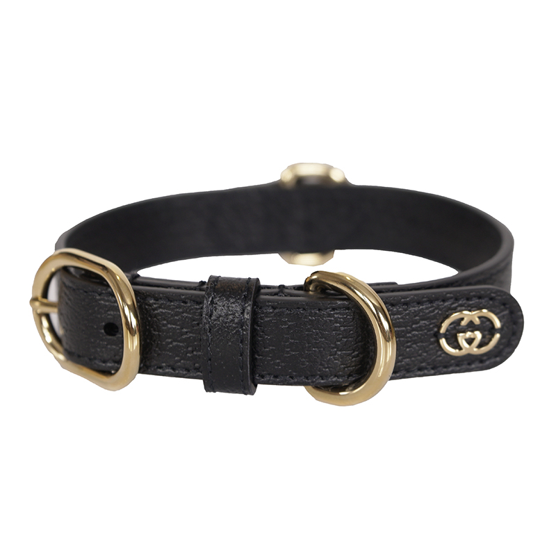 sz Small NEW $400 GUCCI Black Demetra Leather GG Logo PET Cat/Dog