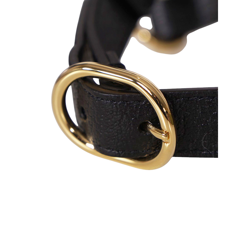 sz M NEW $650 GUCCI Black Demetra Leather-Style Gold Hardware LOGO