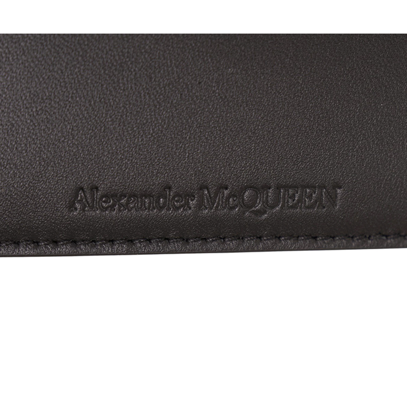 NEW ALEXANDER MCQUEEN Black RIB CAGE Embossed Leather GOTHIC CARD