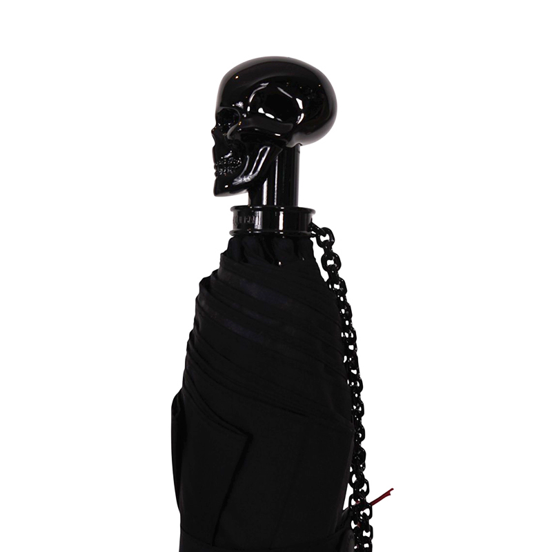 NEW $550 ALEXANDER MCQUEEN Black Glossy SKULL-HANDLE Compact