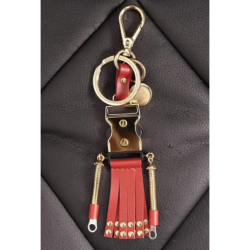 NEW $650 PRADA Red Leather & Metal ROBOT Buckle Clip Bag FOB KEY
