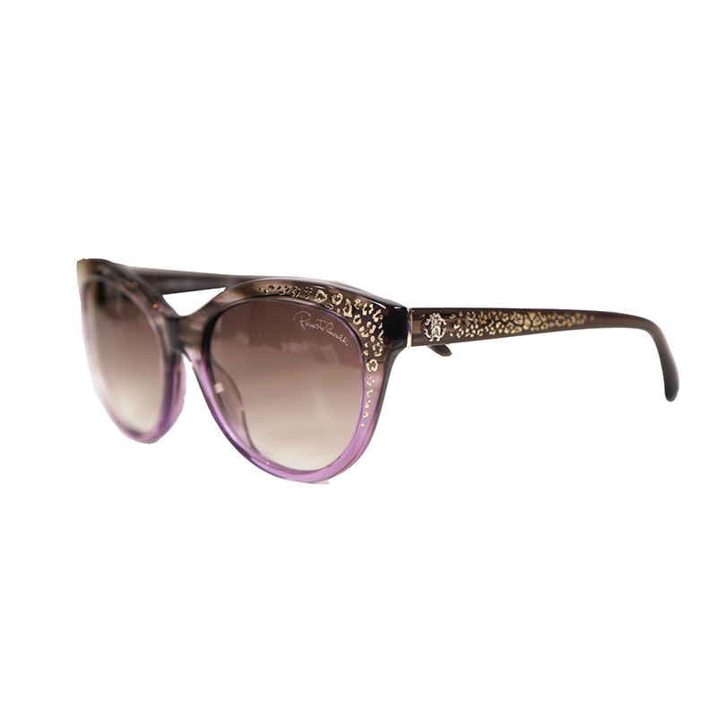 NEW $345 ROBERTO CAVALLI Purple GOLD RC LOGO LEOPARD  display picture 2