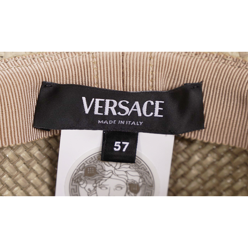 57 US M NEW $650 VERSACE Beige Cotton Blend MEDUSA  display picture 1