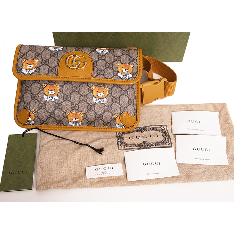 NEW GUCCI KAI COLLECTION Bear MARMONT Supreme Canvas GG LOGO 2-WAY