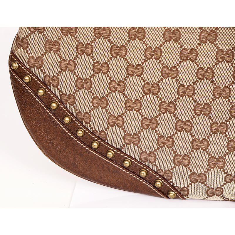 2005 VINTAGE GUCCI Brown GG Canvas Leather Pelham PRINT AD