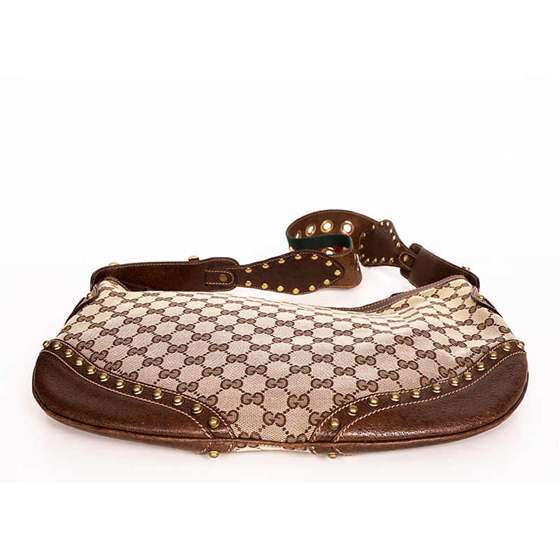2005 VINTAGE GUCCI Brown GG Canvas Leather Pelham PRINT AD