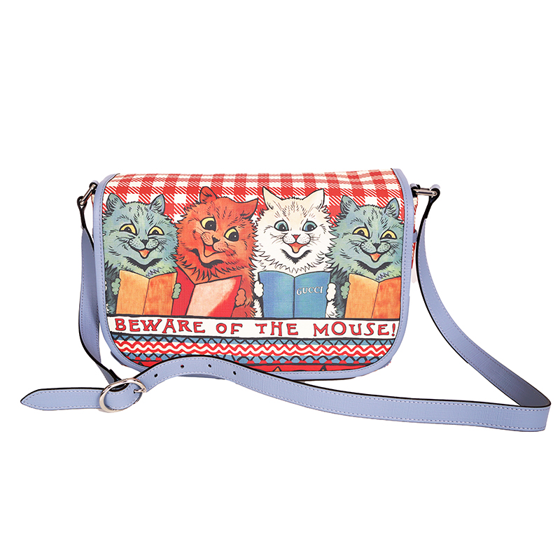 NEW GUCCI JUNIOR Coated Canvas LOUIS WAIN CAT BEWARE OF THE MOUSE