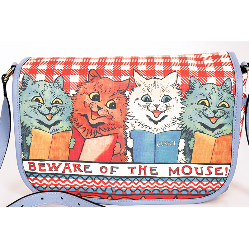 NEW GUCCI JUNIOR Coated Canvas LOUIS WAIN CAT BEWARE OF THE MOUSE