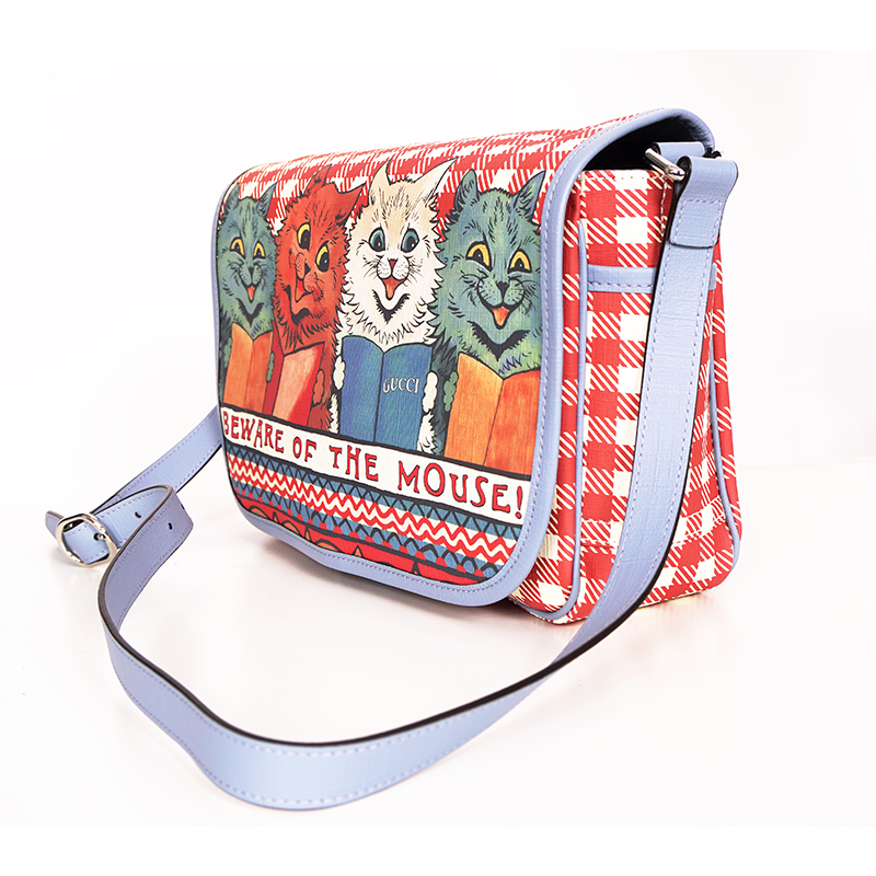 NEW GUCCI JUNIOR Coated Canvas LOUIS WAIN CAT BEWARE OF THE MOUSE