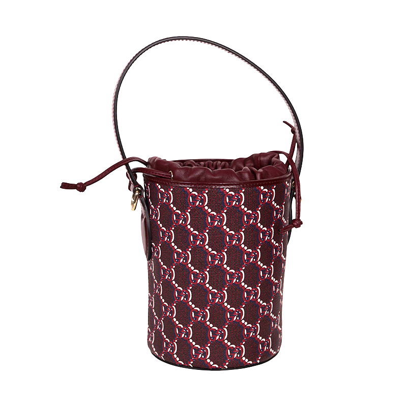 NEW $1,980 GUCCI Dark Red Rosso Ancora Coated Canvas GG SHADOW