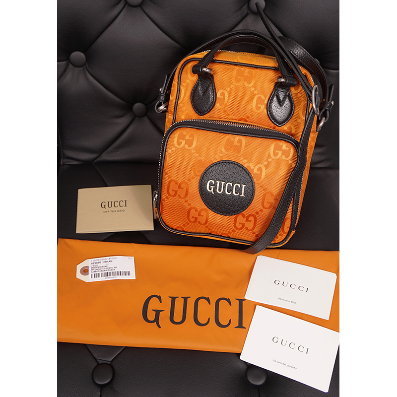 NEW $1,125 GUCCI Orange OFF THE GRID Nylon Monogram Shoulder NEW $1,125 GUCCI Orange OFF THE GRID Nylon Monogram Shoulder