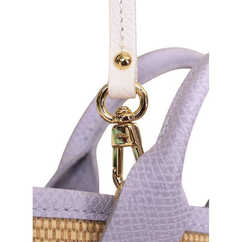 LONGCHAMP LILAC CANVAS BACKPACK NEW LONGCHAMP Lilac Leather WOVEN CANVAS Le Panier Pliage  main image 3