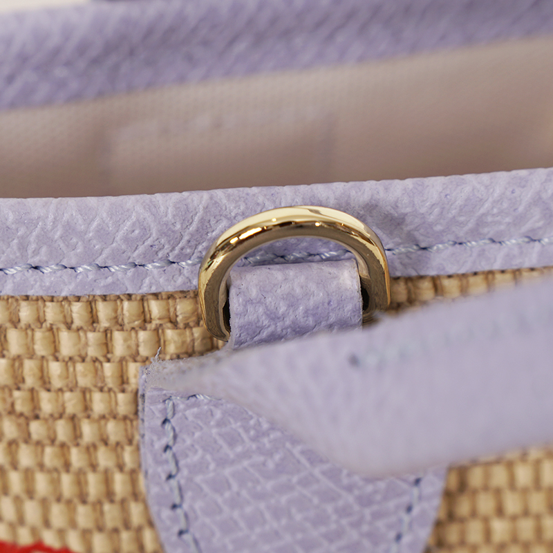 LONGCHAMP LILAC CANVAS BACKPACK NEW LONGCHAMP Lilac Leather WOVEN CANVAS Le Panier Pliage  main image 2
