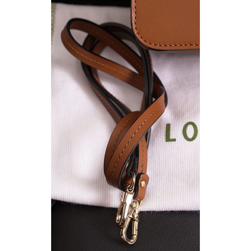 NEW $590 LONGCHAMP Cognac Leather Box-Trot XS HORSE LOGO Crossbody