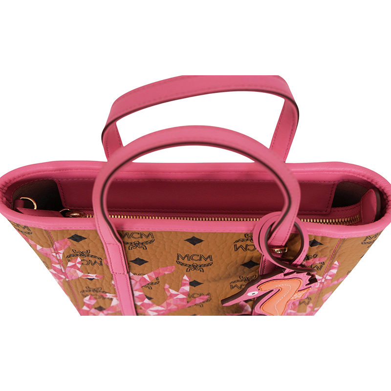 NEW $660 MCM Pink Ocean Coral LOGO Mountain Collection Crossbody