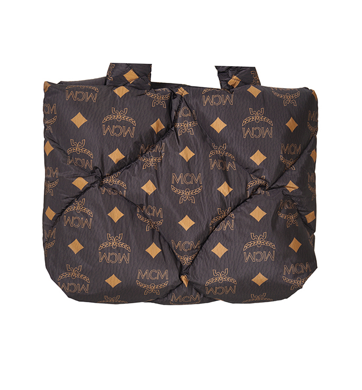 NEW $890 MCM Black LOGO Monogram Maxi Munchen QUILTED Nylon PUFFER