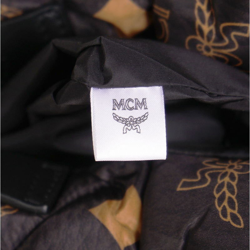NEW $890 MCM Black LOGO Monogram Maxi Munchen QUILTED Nylon PUFFER