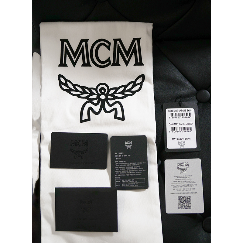 NEW $890 MCM Black LOGO Monogram Maxi Munchen QUILTED Nylon PUFFER