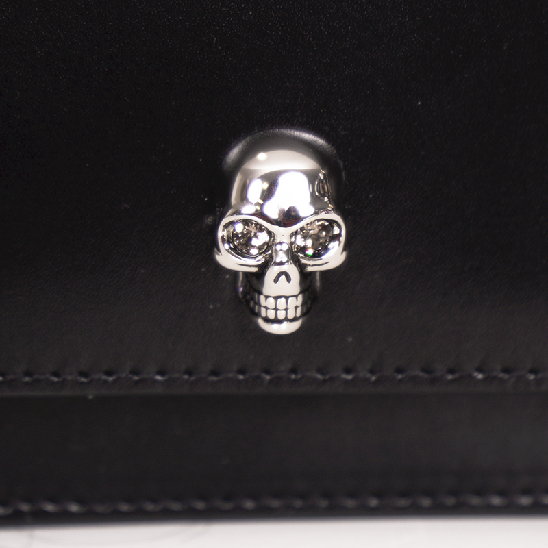 NEW $1,890 ALEXANDER MCQUEEN Black Leather Skull SPIKED BIKER