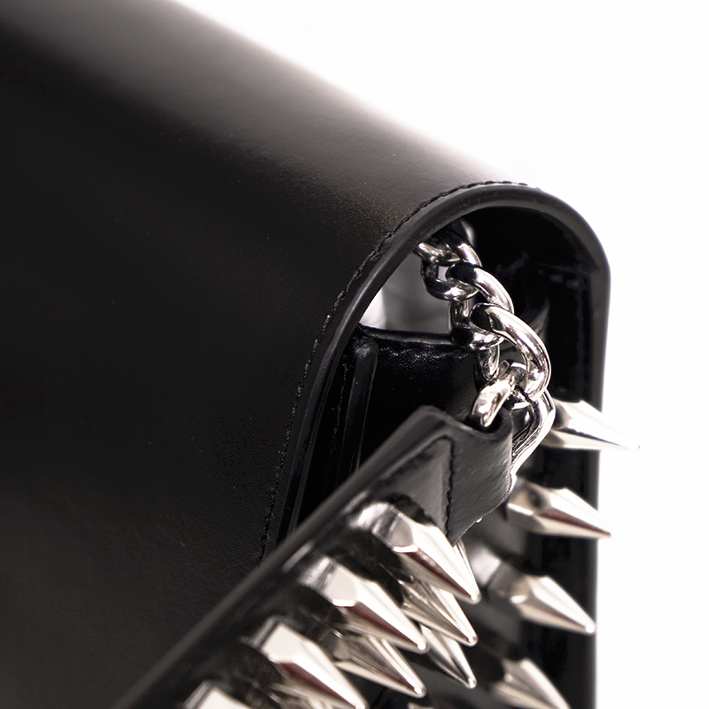NEW $1,890 ALEXANDER MCQUEEN Black Leather Skull SPIKED BIKER
