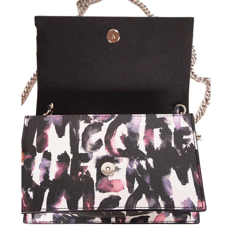 NEW $1290 ALEXANDER MCQUEEN Pink WATERCOLOR GRAFFITI Leather NEW $1290 ALEXANDER MCQUEEN Pink WATERCOLOR GRAFFITI Leather