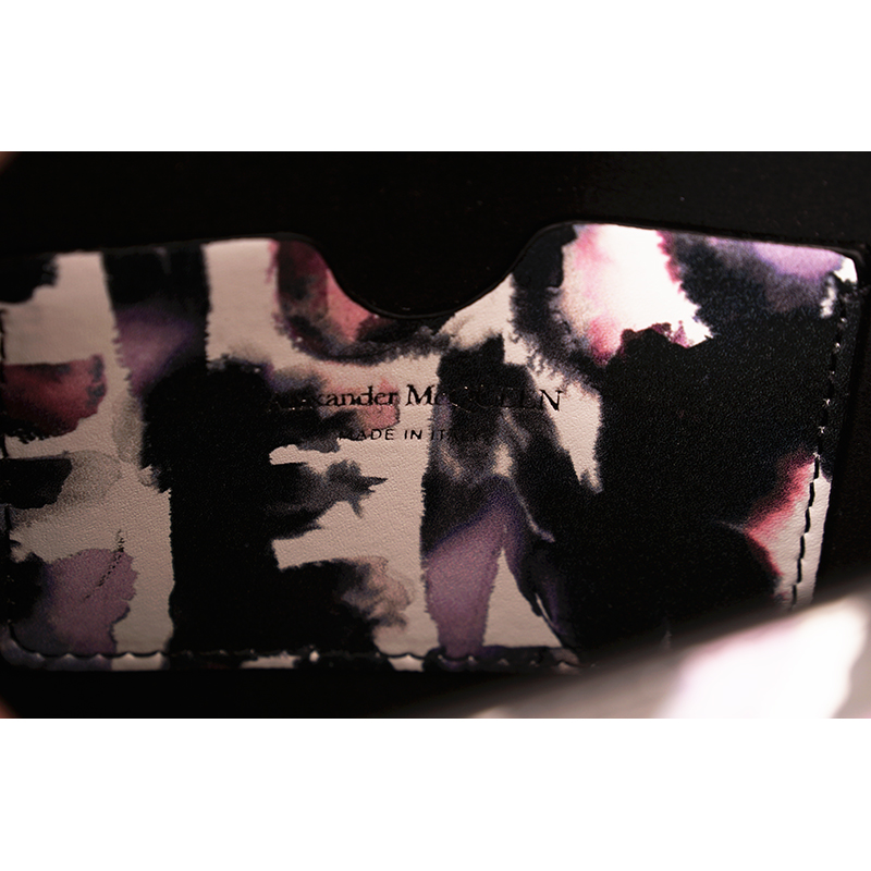 NEW $1290 ALEXANDER MCQUEEN Pink WATERCOLOR GRAFFITI Leather