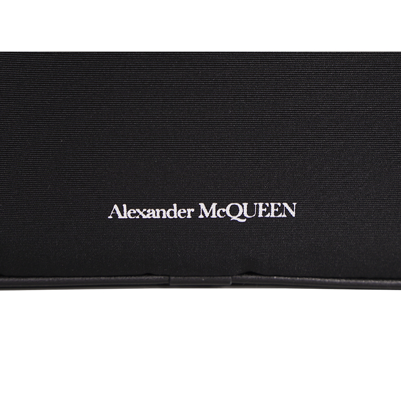 NEW $890 ALEXANDER MCQUEEN Black Nylon CRYSTAL SKULL WHITE