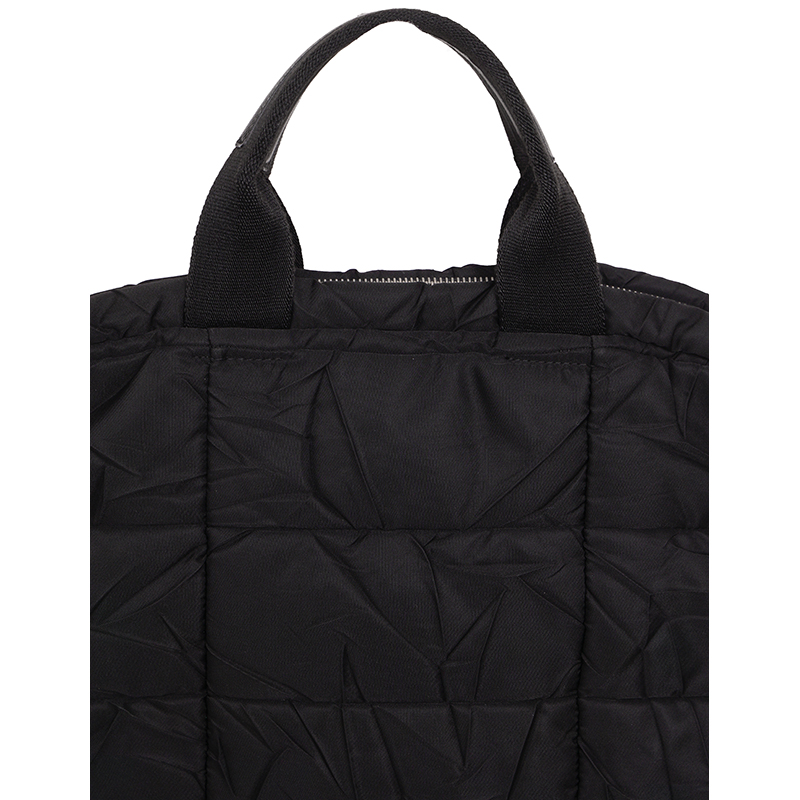 VINTAGE 2010 PRADA Black PADDED QUILTED Logo Nylon Vertical TECH