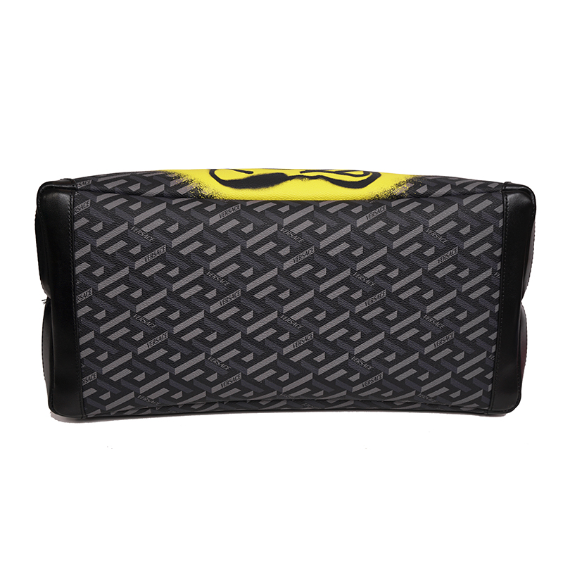 NEW $1450 VERSACE La Greca SMILEY MEDUSA YELLOW GRAFFITI Canvas