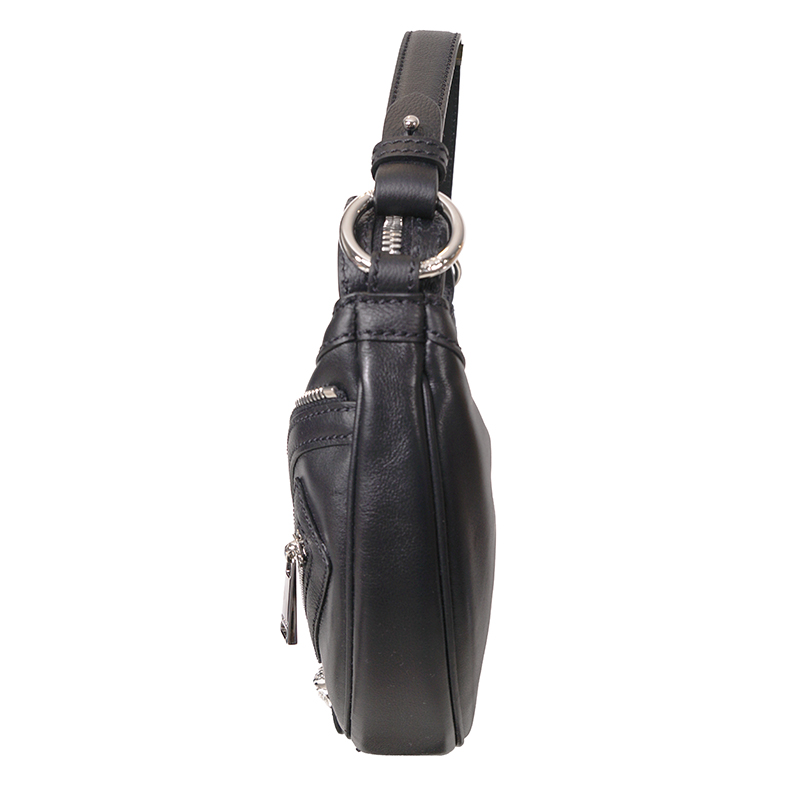 NEW VERSACE $1995 Black Leather RUNWAY REPEAT HOBO Small BAG