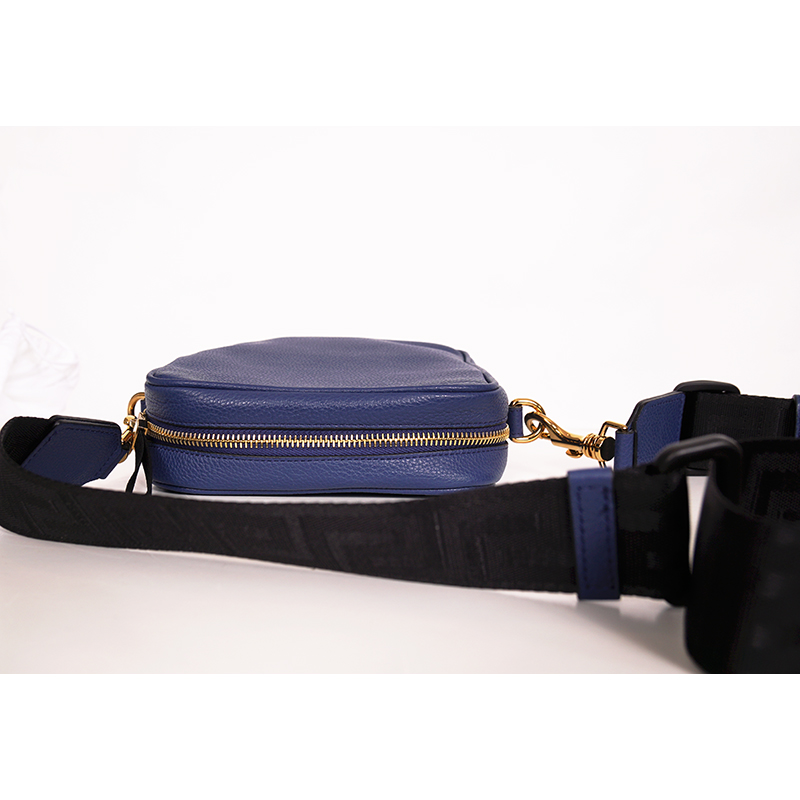 NEW $1,400 VERSACE Men Blue Leather GOLD MEDUSA LOGO