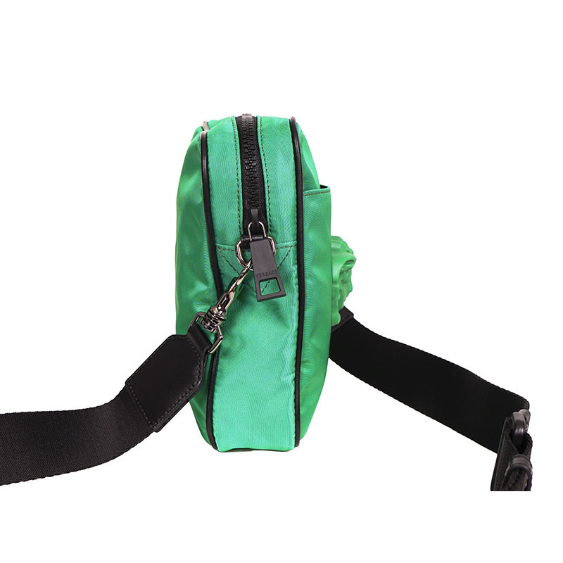 NEW $1100 VERSACE Men's Green Nylon LA MEDUSA LOGO Crossbody NEW $1100 VERSACE Men's Green Nylon LA MEDUSA LOGO Crossbody