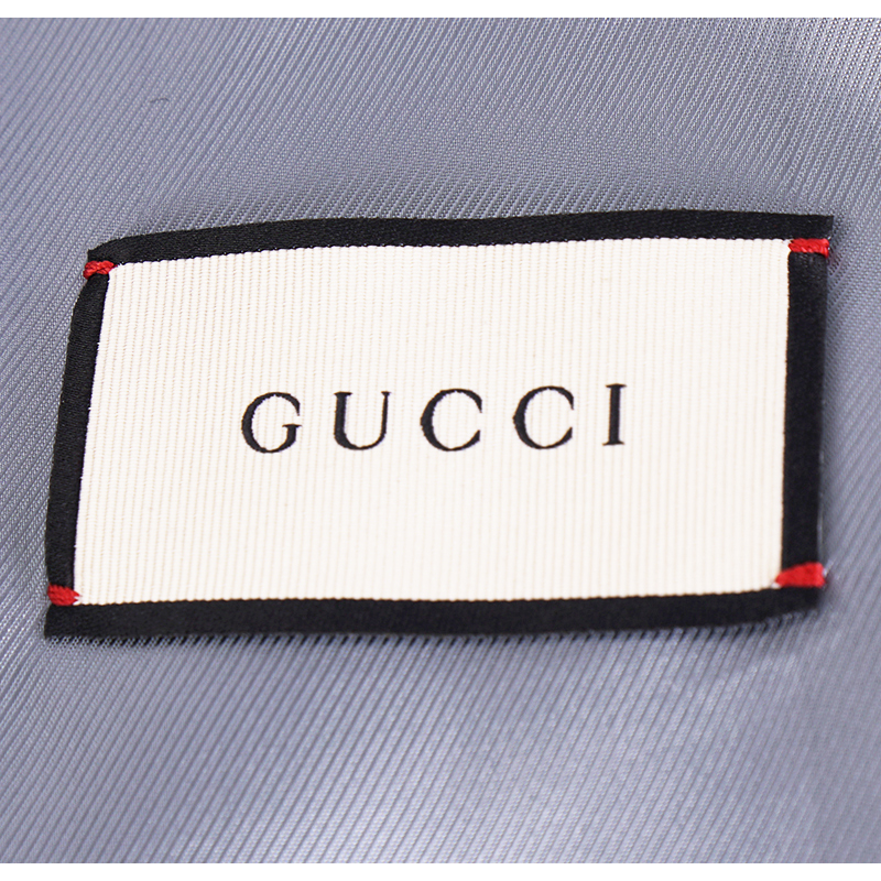 sz 50 NEW $2500 GUCCI Men's Blue WOOL Dots FELINE CAT EMBROIDERY