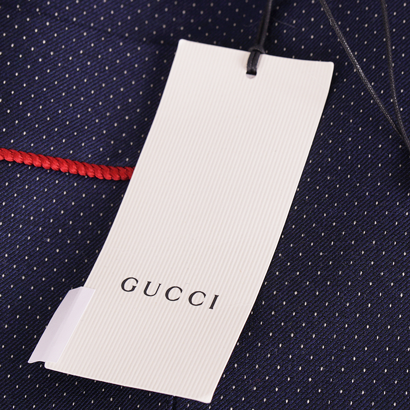 sz 50 NEW $2500 GUCCI Men's Blue WOOL Dots FELINE CAT EMBROIDERY