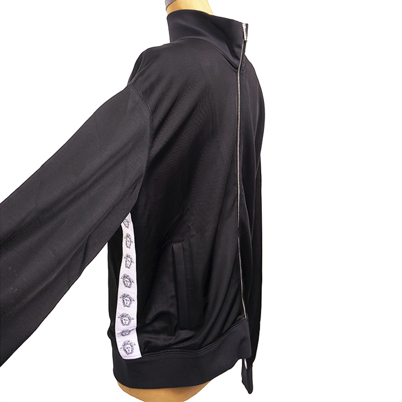 XXL NEW $1295 VERSACE Men Black MEDUSA HEAD LOGO SIDE STRIPE Track